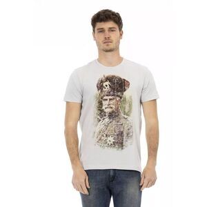 Trussardi Action Military Print Graphic Tee Model TR22689 Men Gray T-Shirts